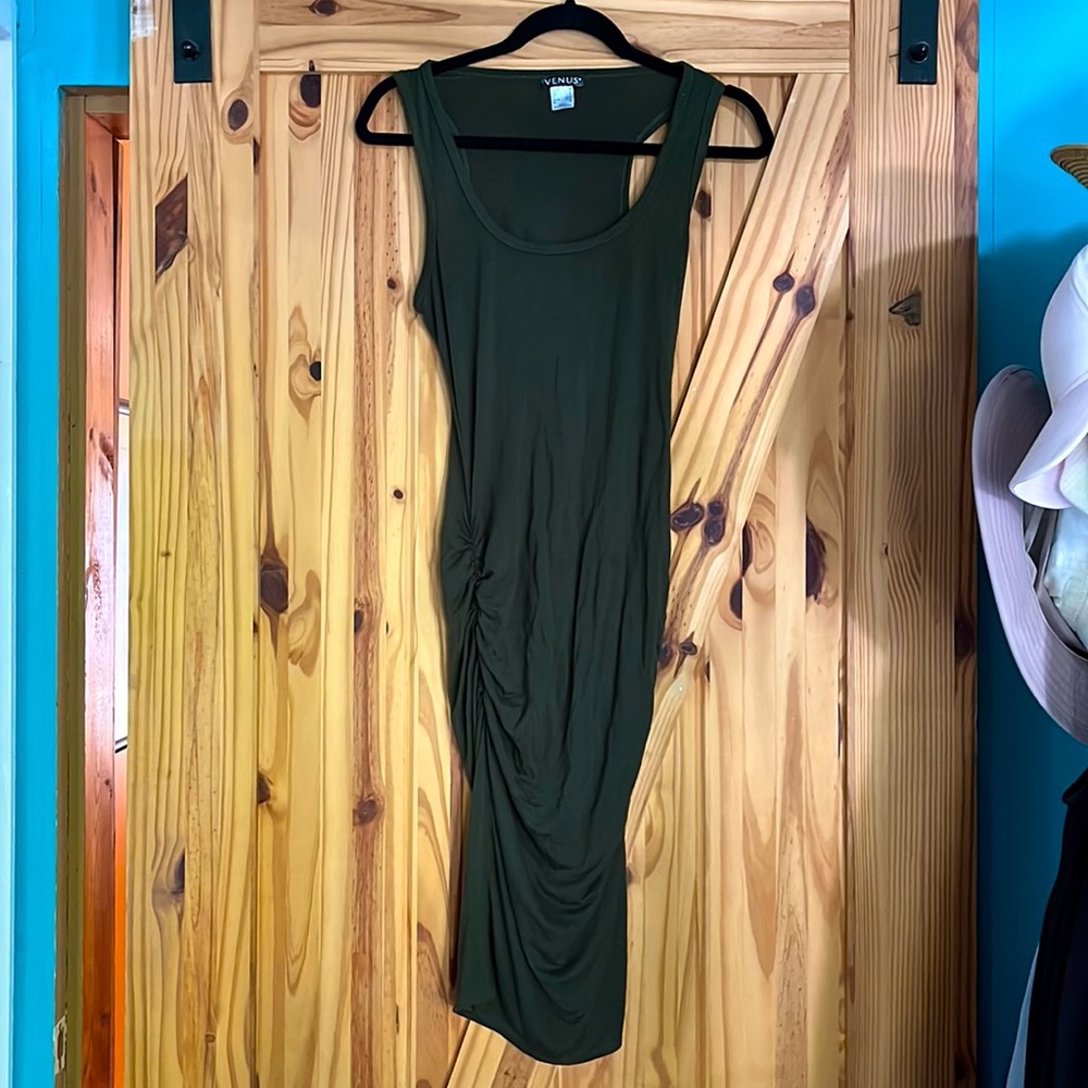 Green summer dress by Venus. Tank top style, form fitting